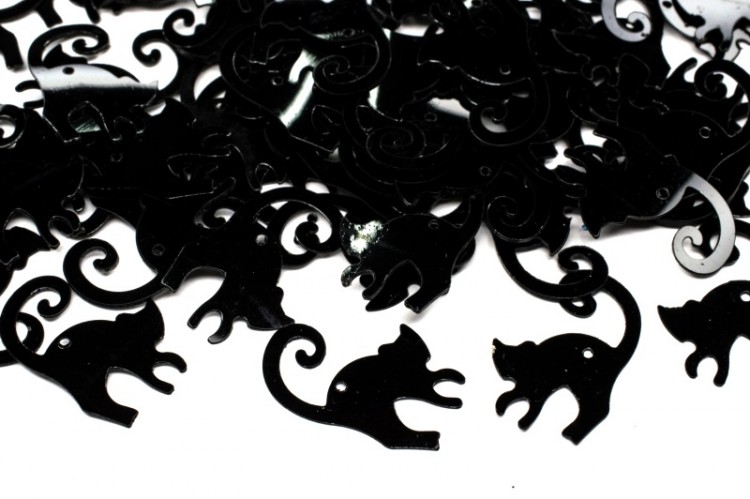 Пайетки Кошка 20х12х0,3мм, цвет черный, 1022-003, 10г Пайетки Кошка 20х12х0,3мм, цвет черный, 1022-003, 10г