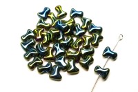 Бусины Tee beads 2х8мм, отверстие 0,5мм, цвет 23980/21455 темно-зеленый ирис, 730-007, 10г (~50шт)