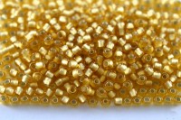 Бисер японский TOHO круглый 8/0 #0022F светлый топаз матовый, серебряная линия внутри, 10 грамм