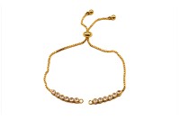 Основа для браслета Цепочка с замком-слайдер 22,5см, звено 1,2х1,2мм, страз 3мм, цвет золото, латунь/цирконий, 18К позолота, 16-085, 1шт