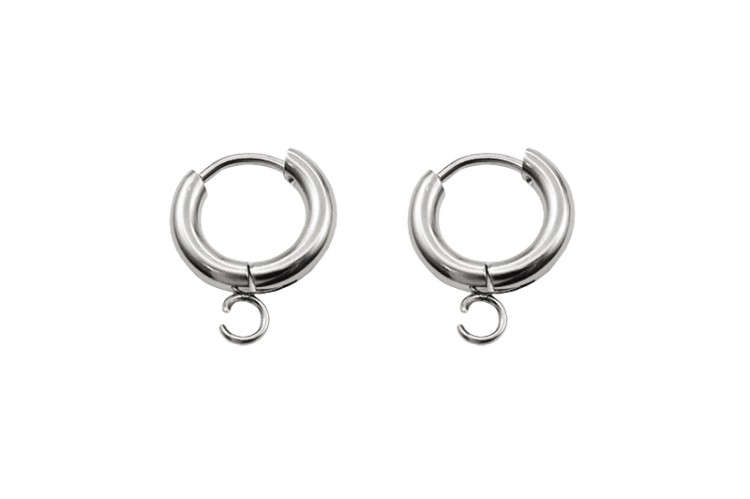 Серьги кольца Конго с петелькой 16х13,5х2,5мм, отверстие 2,5мм, цвет серебро, хирургическая сталь, 21-618, 1 пара Серьги кольца Конго с петелькой 16х13,5х2,5мм, отверстие 2,5мм, цвет серебро, хирургическая сталь, 21-618, 1 пара
