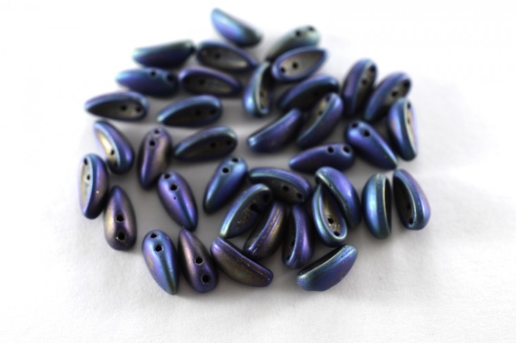 Бусины Chilli beads 4х11мм, два отверстия 0,9мм, цвет 23980/21135 черный/матовый синий ирис, 702-020, 10г (около 35шт) Бусины Chilli beads 4х11мм, два отверстия 0,9мм, цвет 23980/21135 черный/матовый синий ирис, 702-020, 10г (около 35шт)