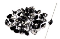 Бусины Pinch beads 5х3мм, отверстие 0,8мм, цвет 23980/27001 черный /серебро Лабрадор, 755-095, 10г (около 117шт)