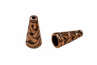 Концевик Конус 18х8мм, отверстие 1,5мм, внутренний диаметр 6мм, цвет античная медь, сплав металлов, 01-032, 2 шт