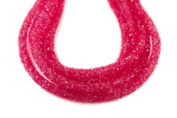Стразовый шнур, диаметр 6-7мм, внутренний диаметр 2мм, цвет розовый, материал стразы/каучук, 55-005, около 50см