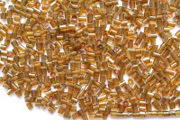 Бисер китайский рубка размер 11/0, цвет 0325 прозрачный, янтарная линия внутри, 450г