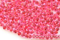 Бисер чешский PRECIOSA Дропс 5/0 18273 розовый серебряная линия внутри, 50 грамм