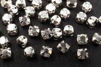 Шатоны Preciosa Maxima 4мм в оправе, цвет crystal DF Labrador/silver, 63-066, 10шт