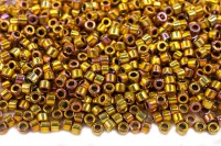 Бисер японский MIYUKI Delica цилиндр 11/0 DB-0501 ирис, золото 24К снаружи, 5 грамм