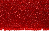 Бисер чешский PRECIOSA круглый 13/0 90050 красный прозрачный, квадратное отверстие, 25г