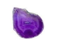 Срез Агата природного, оттенок фиолетовый, 70х53х5мм, отверстие 2мм, 37-198, 1шт