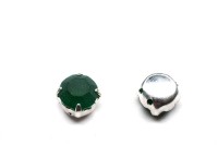 Шатоны Preciosa Maxima 8,3мм в оправе, цвет mat emerald DF/silver, 63-148, 4шт