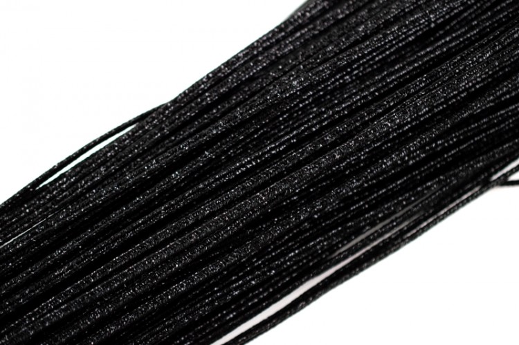 Шнур сутажный 1,9мм, цвет черный №971005 с метанитью, 1 метр Шнур сутажный 1,9мм, цвет черный №971005 с метанитью, 1 метр