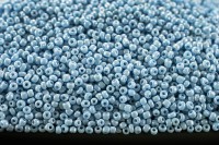 Бисер китайский круглый размер 8/0, цвет 0123 голубой непрозрачный, блестящий, 450г