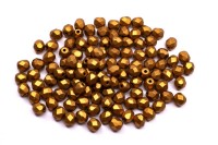 Бусины граненые Firepolish 4мм, отверстие 0,8мм, цвет 01740 золотистая бронза матовый металлик, 714-052, 50шт