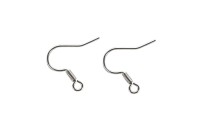 Швензы-крючки 17х20х0,7мм, отверстие 1,5мм, цвет платина, латунь, 21-043, 5 пар