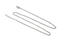 Цепочка с карабином длина 45см, звено 2х2мм, цвет стальной, хирургическая сталь, 27-299, 1шт
