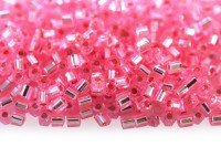 Бисер японский TOHO Hexagon шестиугольный 11/0 #0038 розовый, серебряная линия внутри, 5 грамм