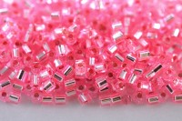 Бисер японский TOHO Hexagon шестиугольный 11/0 #0038 розовый, серебряная линия внутри, 5 грамм