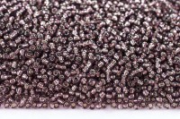 Бисер китайский круглый размер 12/0, цвет 0056 фиолетовый, серебряная линия внутри, 450г