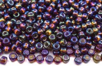 Бисер японский MIYUKI круглый 8/0 #1005 темный топаз, радужный, серебряная линия внутри, 10 грамм