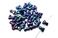 Бусины Tee beads 2х8мм, отверстие 0,5мм, цвет 23980/21435 синий ирис, 730-019, 10г (около 50шт)