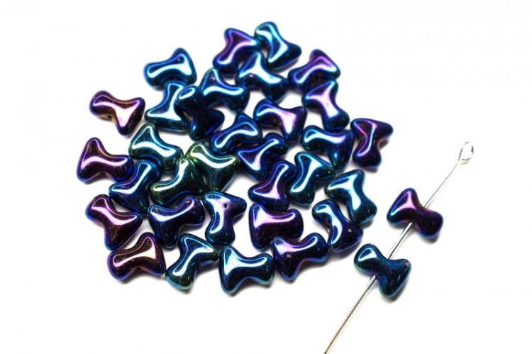 Бусины Tee beads 2х8мм, отверстие 0,5мм, цвет 23980/21435 синий ирис, 730-019, 10г (около 50шт) Бусины Tee beads 2х8мм, отверстие 0,5мм, цвет 23980/21435 синий ирис, 730-019, 10г (около 50шт)