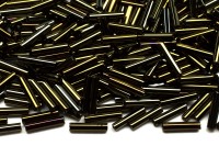 Бисер японский Miyuki Slender Bugle 1,3х6мм #0458 коричневый ирис, металлизированный, 10 грамм