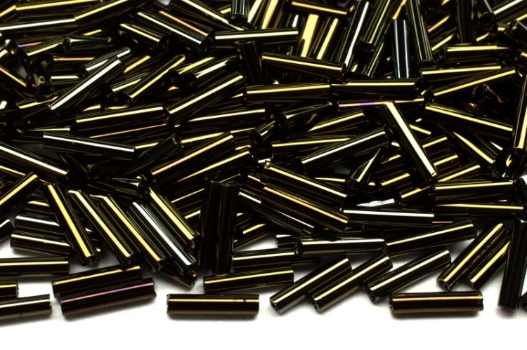 Бисер японский Miyuki Slender Bugle 1,3х6мм #0458 коричневый ирис, металлизированный, 10 грамм Бисер японский Miyuki Slender Bugle 1,3х6мм #0458 коричневый ирис, металлизированный, 10 грамм
