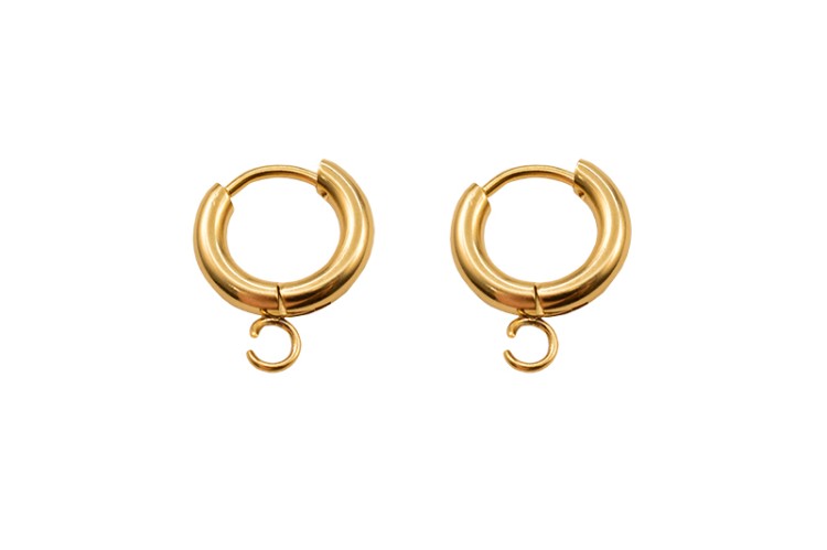 Серьги кольца Конго с петелькой 16х13,5х2,5мм, отверстие 2,5мм, цвет золото, хирургическая сталь, 21-619, 1 пара Серьги кольца Конго с петелькой 16х13,5х2,5мм, отверстие 2,5мм, цвет золото, хирургическая сталь, 21-619, 1 пара