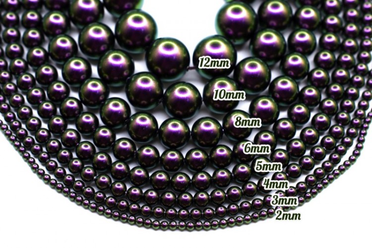 Жемчуг Swarovski 5810 #943 6мм Crystal Iridescent Purple Pearl, 5810-6-943, 10шт Жемчуг Swarovski 5810 #943 6мм Crystal Iridescent Purple Pearl, 5810-6-943, 10шт