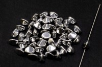 Бусины Pinch beads 5х3мм, отверстие 0,8мм, цвет 23980/27000 серебро, 755-094, 10г (около 117шт)