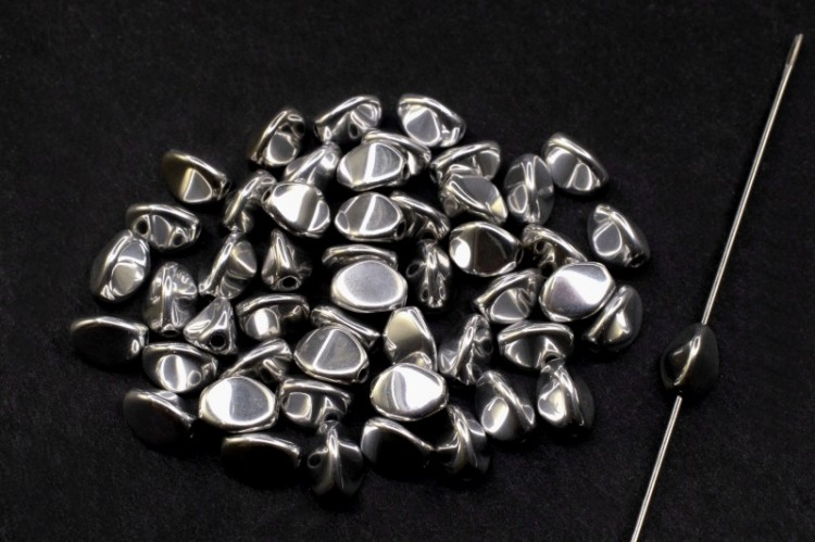 Бусины Pinch beads 5х3мм, отверстие 0,8мм, цвет 23980/27000 серебро, 755-094, 10г (около 117шт) Бусины Pinch beads 5х3мм, отверстие 0,8мм, цвет 23980/27000 серебро, 755-094, 10г (около 117шт)