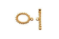 Замок тогл Овал 15х11х2мм/19х5х2мм, отверстие 1мм, цвет золото, латунь, 18К позолота, 12-057, 1 комплект