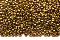 Бисер японский MIYUKI круглый 15/0 #0457L светлая бронза, металлизированный, 10 грамм