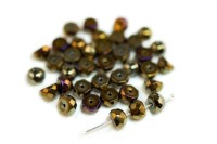 Бусины Hill beads 8мм, отверстие 0,5мм, цвет 23980/21415 коричневый ирис, 722-021, около 10г (около 27шт)