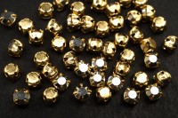 Шатоны Preciosa Maxima 4мм в оправе, цвет crystal DF Labrador/gold, 63-065, 10шт