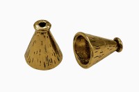 Концевик Конус 18х15мм, внутренний диаметр 11мм, отверстие 2мм, цвет античная бронза, сплав металлов, 01-212, 2шт