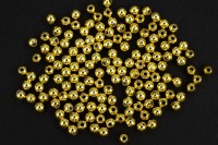 Бусины акриловые круглые 4мм, отверстие 1мм, цвет золото, гальваническое покрытие, 527-032, 10г (около 400шт)
