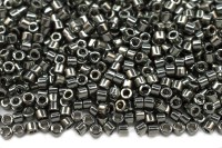 Бисер японский MIYUKI Delica цилиндр 11/0 DB-0457 серый/зеленый, гальванизированный, 5 грамм