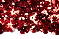 Пайетки Цветок 13мм, цвет красный, 1022-031, 10 грамм