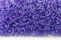 Бисер китайский круглый размер 12/0, цвет 0303 синий, цветная линия внутри, 450г