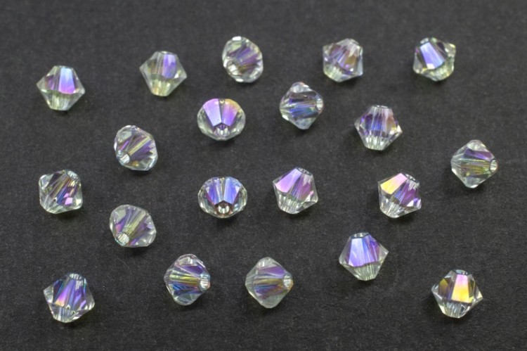 Бусина биконус Swarovski 5328 #001 SHIM2 4мм Crystal Shimmer 2X, 5328-4-001-962, 20шт Бусина биконус Swarovski 5328 #001 SHIM2 4мм Crystal Shimmer 2X, 5328-4-001-962, 20шт