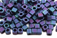 Бисер японский TOHO Cube кубический 3мм #0705 синий, матовый ирис, 5 грамм