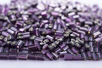 Бисер чешский PRECIOSA ОБЛОНГ 3,5х5мм 27060 фиолетовый, серебряная линия внутри, 50г