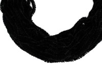 Синель шелковая Au Ver a Soie 3-3,5мм, цвет Noir черный, 56-012, 1м