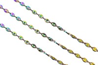 Цепочка для бижутерии звено овальное 7х5х1.5мм, цвет разноцветный перелив, хирургическая сталь, 27-303, 1м