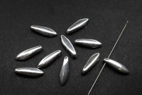 Бусины Dagger beads 16х5мм, отверстие 0,8мм, цвет 23980/27000 серебро, 736-052, 10шт