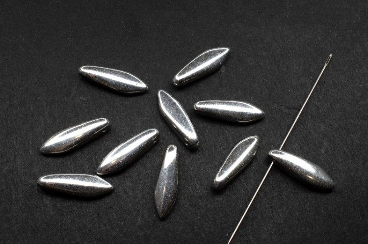Бусины Dagger beads 16х5мм, отверстие 0,8мм, цвет 23980/27000 серебро, 736-052, 10шт Бусины Dagger beads 16х5мм, отверстие 0,8мм, цвет 23980/27000 серебро, 736-052, 10шт