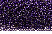 Бисер японский MIYUKI круглый 15/0 #1426 темный пурпур, серебряная линия внутри, 10 грамм